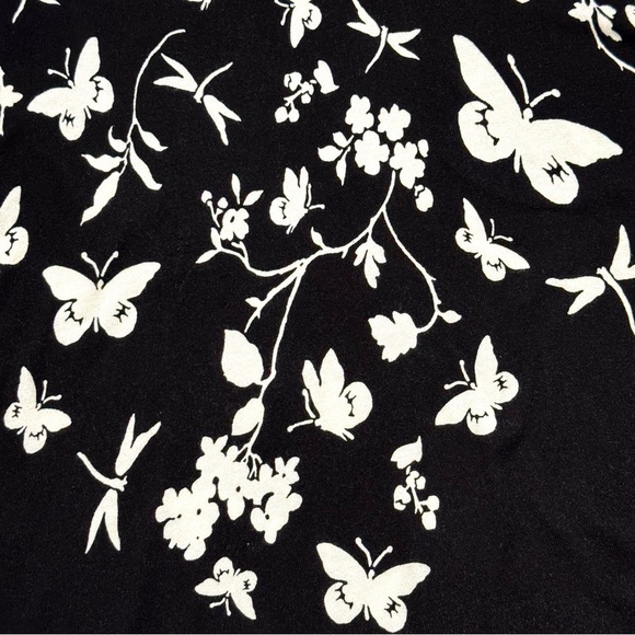 Talbots 3X Petite Black Butterfly Peplum Sweater - Picture 7 of 8